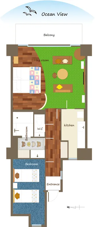 チャイロイコグマルーム 間取り図